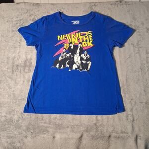 New Kids on the Block T-Shirt Women's 2XL Blue Graphics Vintage Tee Y2K Blue